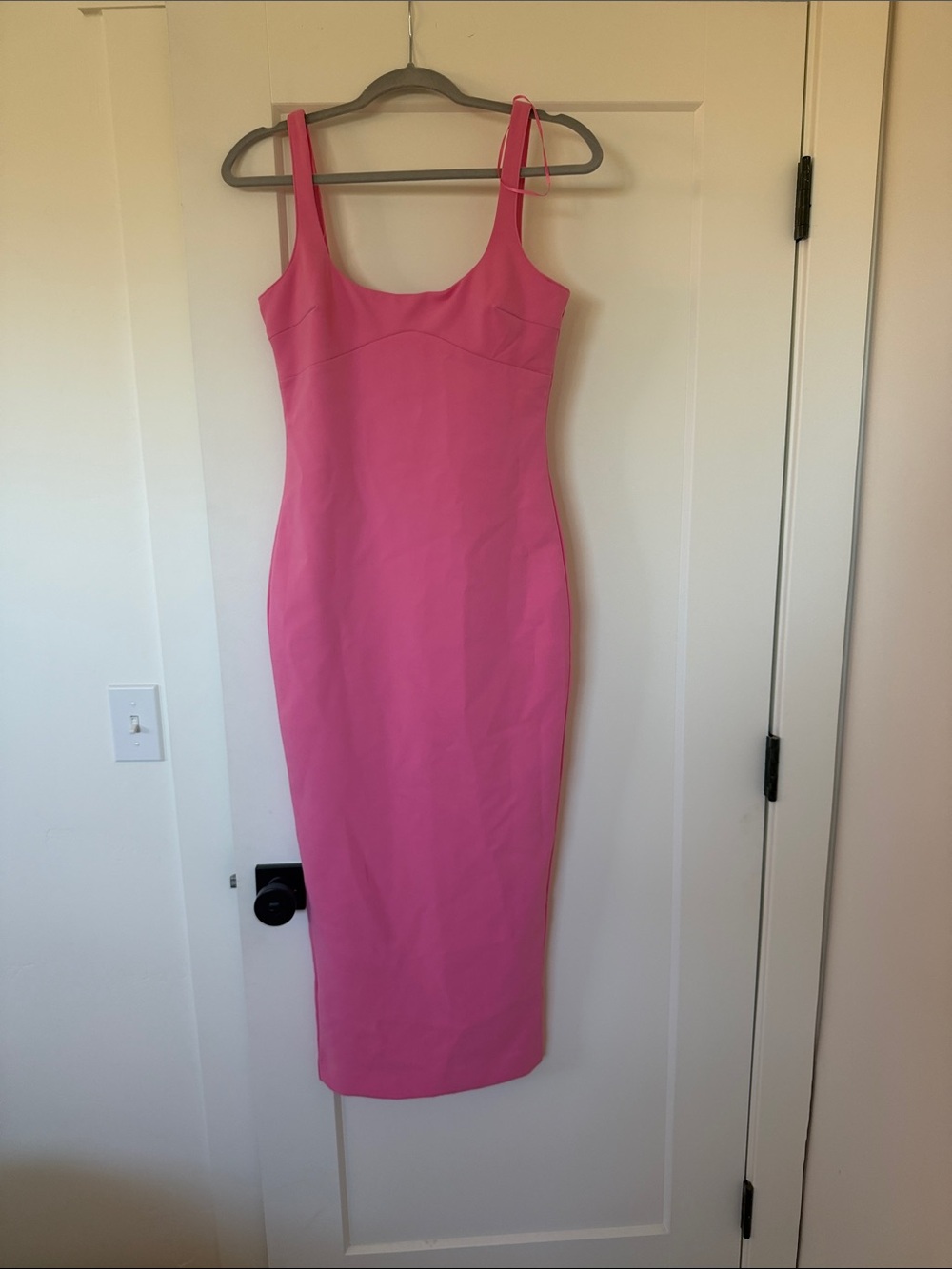 Zara Hot Pink Sleeveless Midi Bodycon Dress